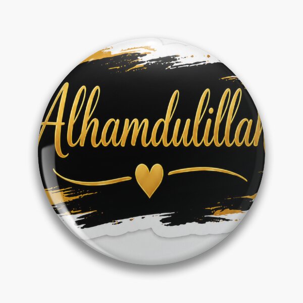 Item preview, Alhamdulillah Gold Typography on Black Brush Stroke Sticker designed and sold by Abdullah4569.
