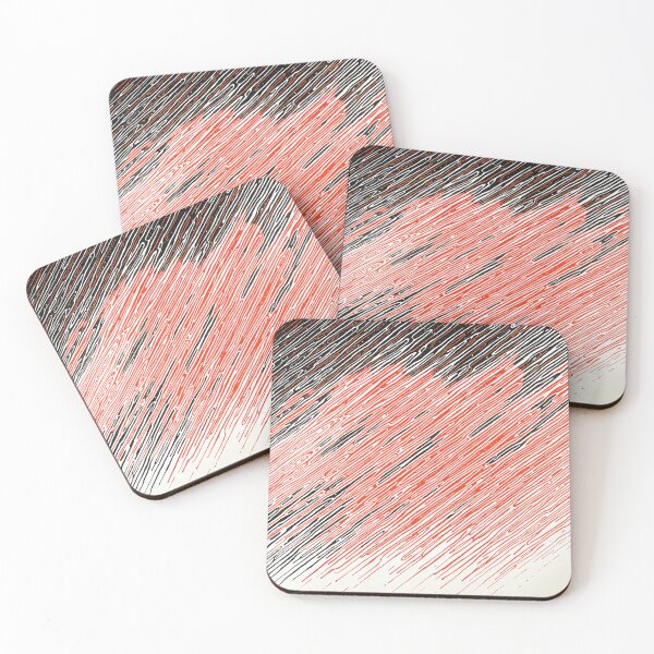 Item preview, Abstract Rain Diagonal Woodblock Line Art designed and sold by Daarsian.