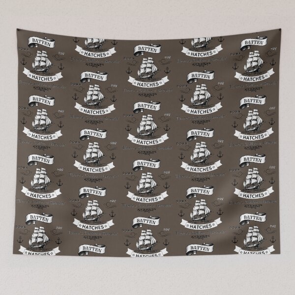 Item preview, Seafaring Coffee Tatoo art Batten Down The Hatches designed and sold by Kevin Cameron.
