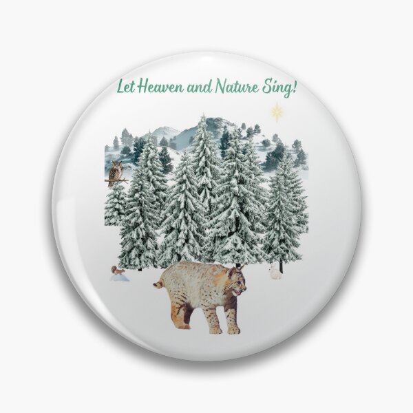 Item preview, Christmas Bobcat Let Heaven and Nature Sing designed and sold by MYCatStuff.