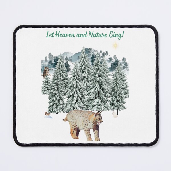 Item preview, Christmas Bobcat Let Heaven and Nature Sing designed and sold by MYCatStuff.