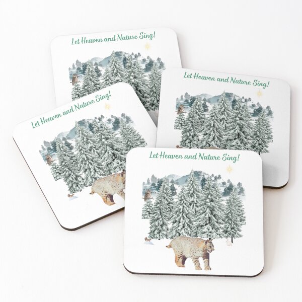 Item preview, Christmas Bobcat Let Heaven and Nature Sing designed and sold by MYCatStuff.