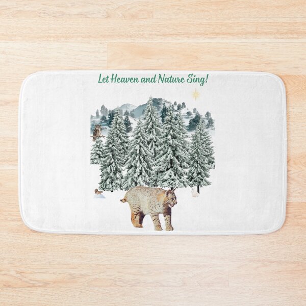 Item preview, Christmas Bobcat Let Heaven and Nature Sing designed and sold by MYCatStuff.