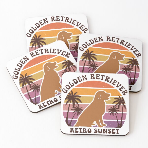Item preview, Golden Retriever Retro Sunset designed and sold by zoughlal.