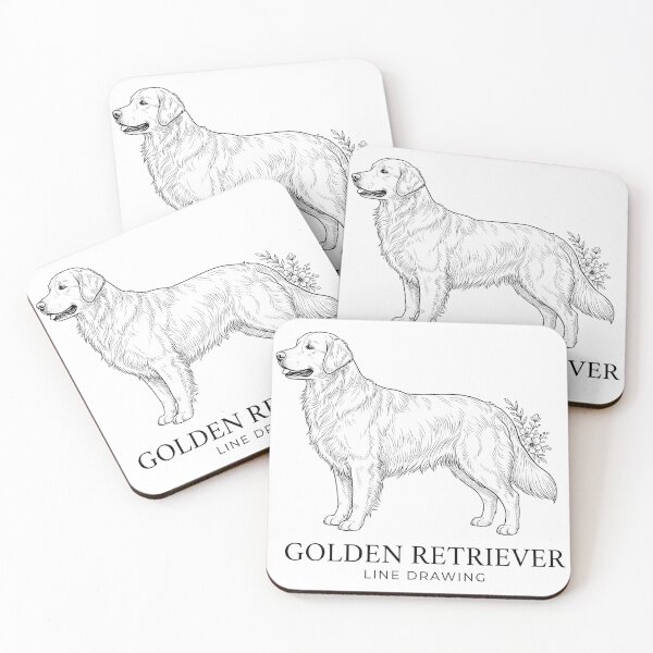Item preview, Golden Retriever Line Drawing designed and sold by zoughlal.