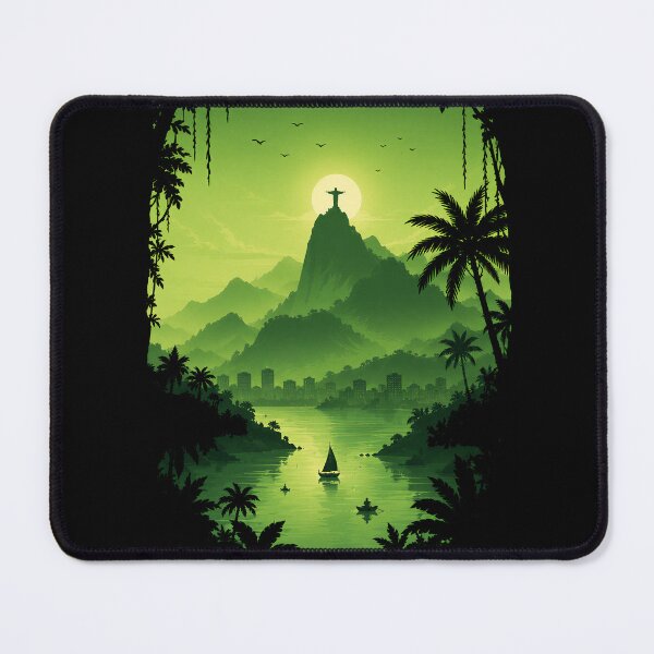 Item preview, Minimalist Green Brazil Landscape | Rio de Janeiro designed and sold by RedHDesign.
