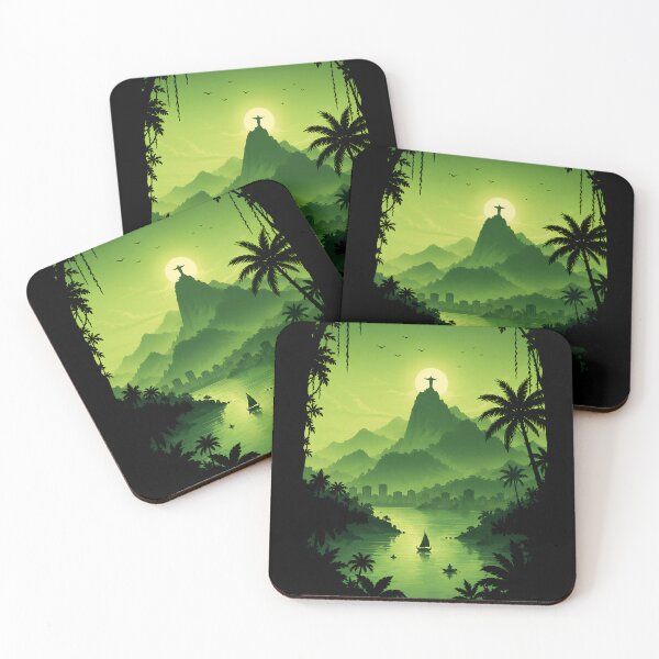 Item preview, Minimalist Green Brazil Landscape | Rio de Janeiro designed and sold by RedHDesign.