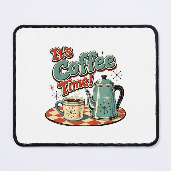 Item preview, 1950s Retro Coffee Time Vintage Kettle & Coffee Mug Kitchen Design designed and sold by Fabrifrank.