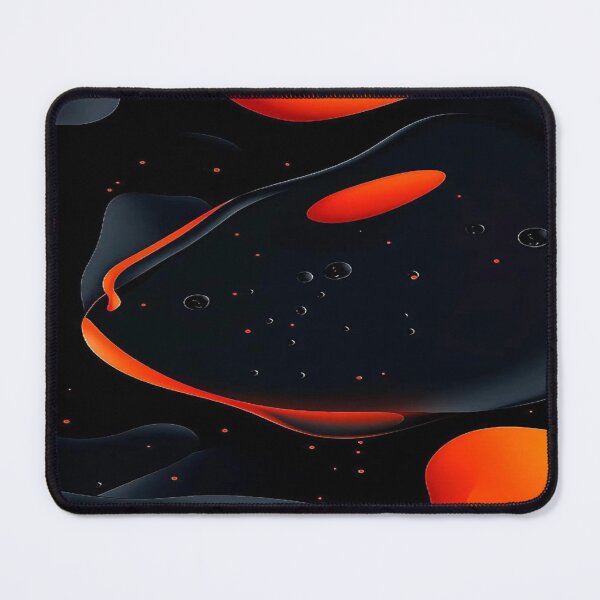 Item preview, The Ballet of Cosmic Magma, 3D Abstract Lava - Black and Orange Organic Magma Shapes with Bubbles designed and sold by RAYBIL.