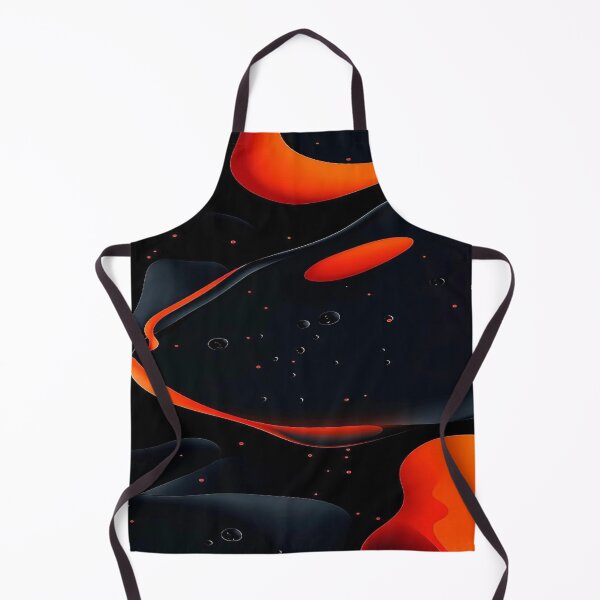Item preview, The Ballet of Cosmic Magma, 3D Abstract Lava - Black and Orange Organic Magma Shapes with Bubbles designed and sold by RAYBIL.