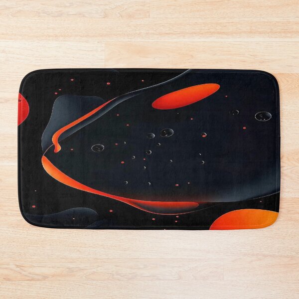Item preview, The Ballet of Cosmic Magma, 3D Abstract Lava - Black and Orange Organic Magma Shapes with Bubbles designed and sold by RAYBIL.