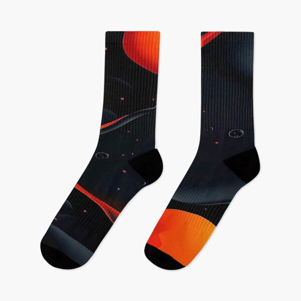 Item preview, The Ballet of Cosmic Magma, 3D Abstract Lava - Black and Orange Organic Magma Shapes with Bubbles designed and sold by RAYBIL.