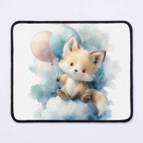 Item preview, Baby Fox with Balloons on a Cloud designed and sold by RossignolStudio.