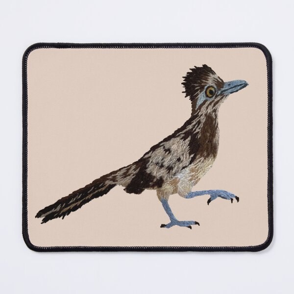Item preview, Roadrunner – Original Hand Embroidered Wildlife Art designed and sold by Alsa.handembroidery.