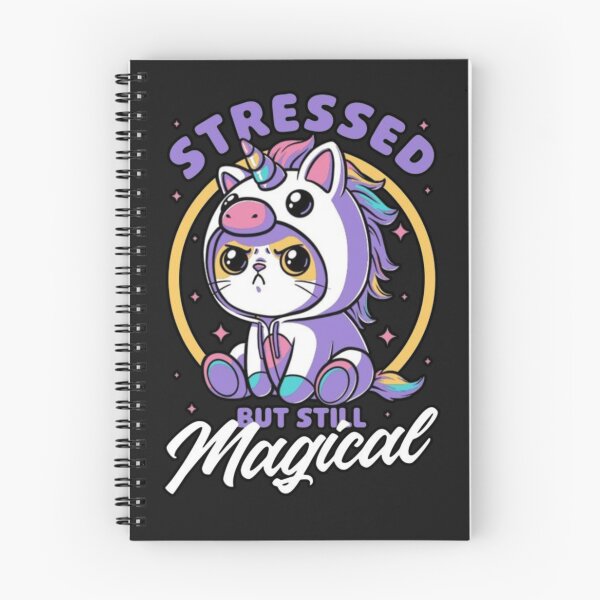 Item preview, Stressed But Still Magical Cute Unicorn Cat designed and sold by INKRebelGraphic.