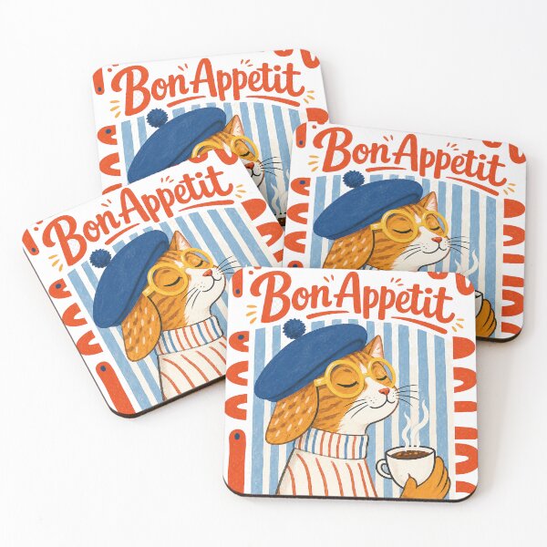 Item preview, Bon Appétit French Cat Coffee Lover Cute Vintage designed and sold by ravuh.
