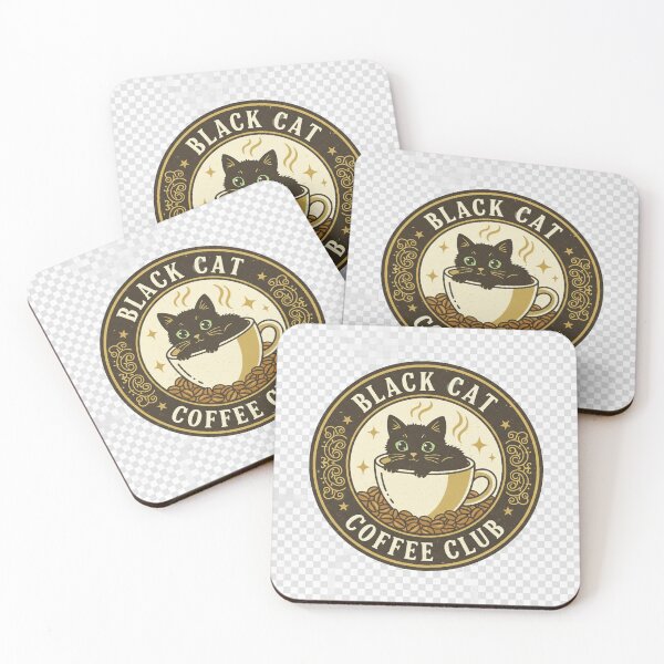 Item preview, Black Cat Coffee Club | Funny Espresso Cat Design designed and sold by slynamite.