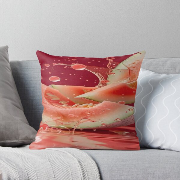 Item preview, The Ultimate Freshness Explosion, Fresh Watermelon Splash - Juicy 3D Slices on a Red Background designed and sold by RAYBIL.