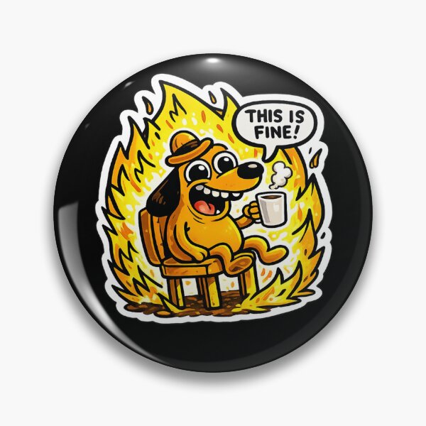 Item preview, Funny Dog Drinking Coffee This Is Fine Meme designed and sold by inamosone.