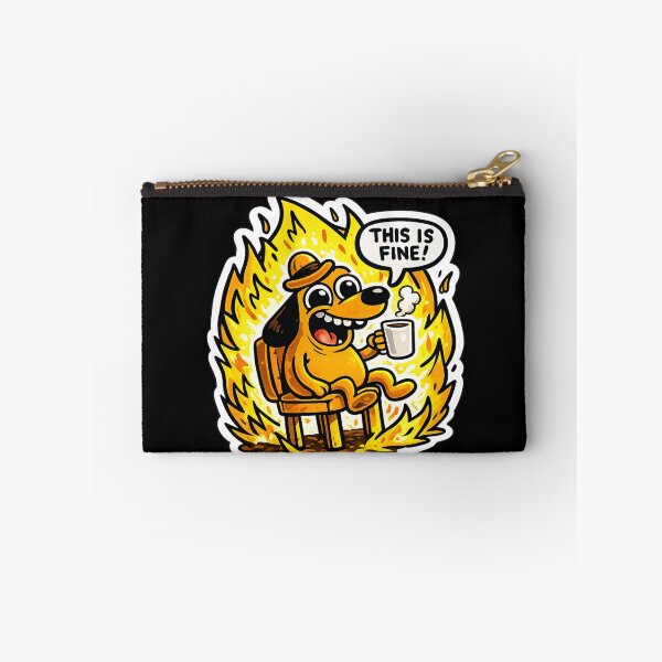 Item preview, Funny Dog Drinking Coffee This Is Fine Meme designed and sold by inamosone.