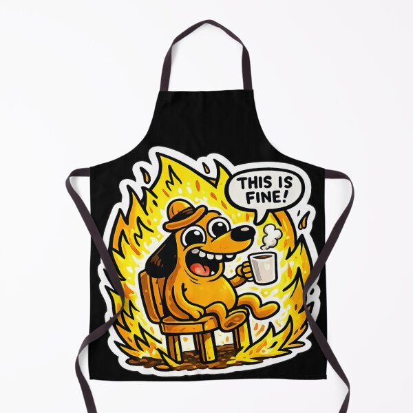 Item preview, Funny Dog Drinking Coffee This Is Fine Meme designed and sold by inamosone.