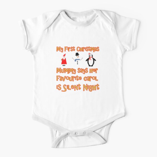My First Christmas - Silent Night Short Sleeve Baby One-Piece