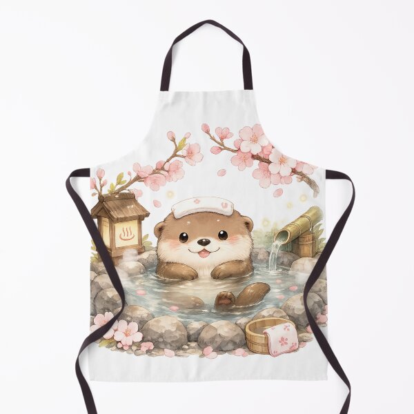 Item preview, Kawaii Otter in a Japanese Onsen designed and sold by ichiyori.