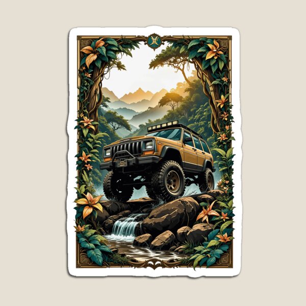 Item preview, Classic Off Road SUV Exploring Tropical Jungle Wilderness designed and sold by BorgSpareParts.