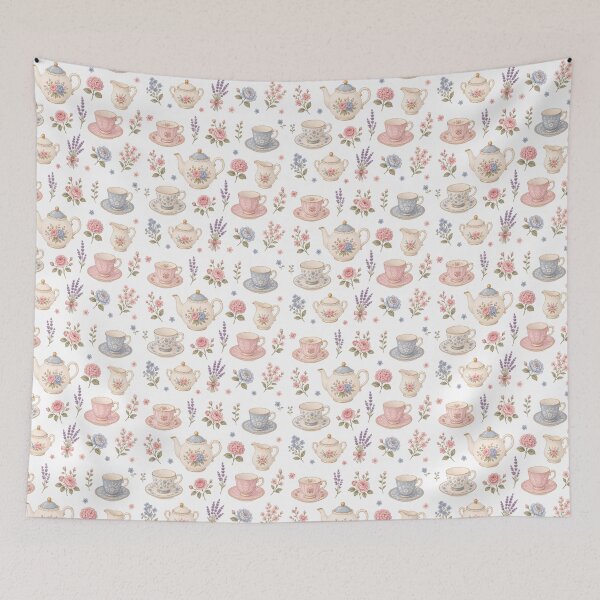 Item preview, Tea floral vintage cottagecore design designed and sold by KLflorals.