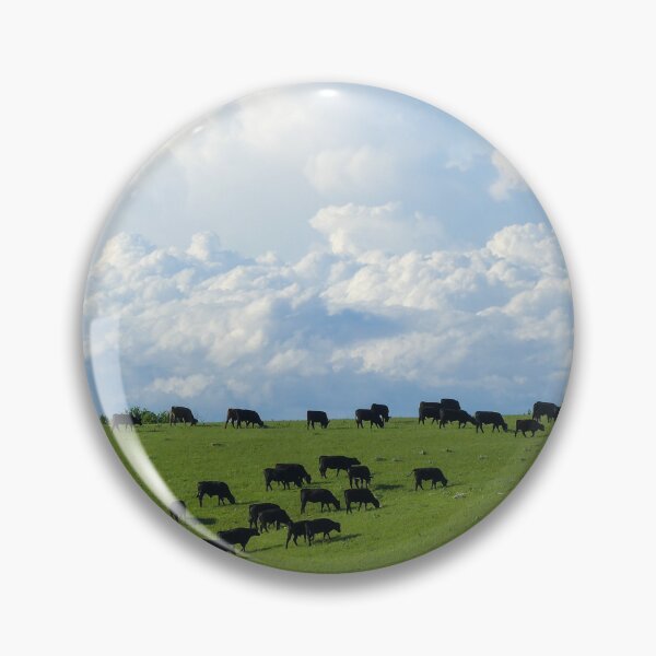 Item preview, Angus Cattle Graze on the Green Flint Hills with Storm Clouds Billowing against the backdrop of Blue Skies designed and sold by South 500 Photography.