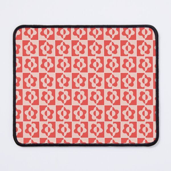 Item preview, Retro Pink Checkered Floral Grid Pattern designed and sold by ZahraaStudio.