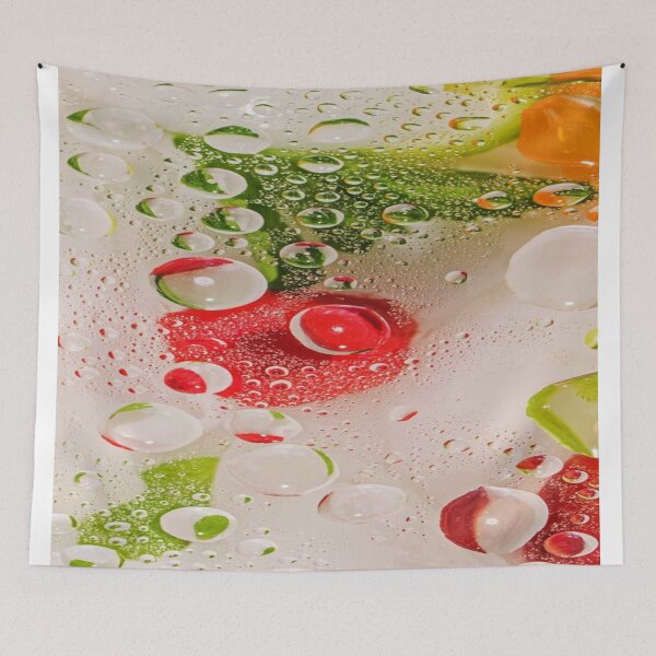 Item preview, Freshness Captured in Macro, Splashes of Fresh Colors - Abstract Macro with Water Drops and Bubbles designed and sold by RAYBIL.
