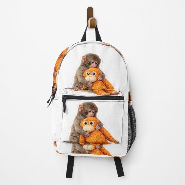 Item preview, Cute Monkey Hugging Plush Toy Sticker | Emotional Animal Art | Punch Monkey Inspired designed and sold by TheAllInStore.