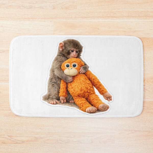 Item preview, Cute Monkey Hugging Plush Toy Sticker | Emotional Animal Art | Punch Monkey Inspired designed and sold by TheAllInStore.