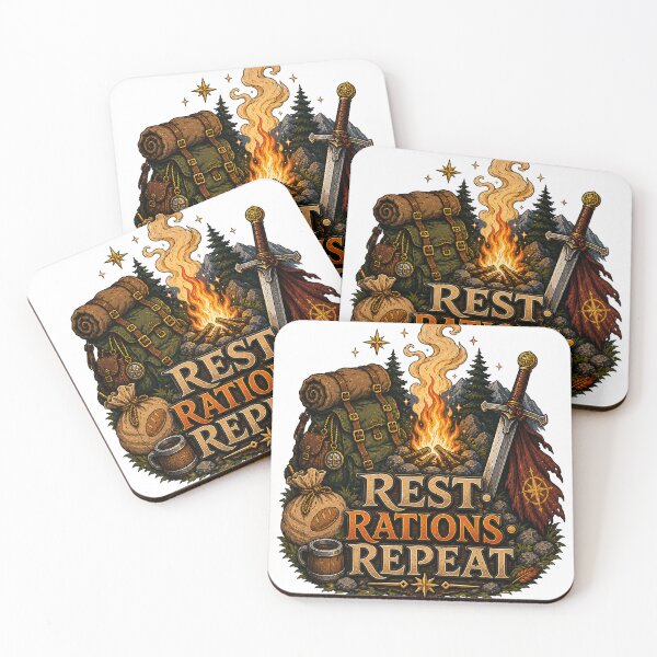 Item preview, Rest Rations Repeat Campfire Tabletop Gaming designed and sold by BartArtPhoto.
