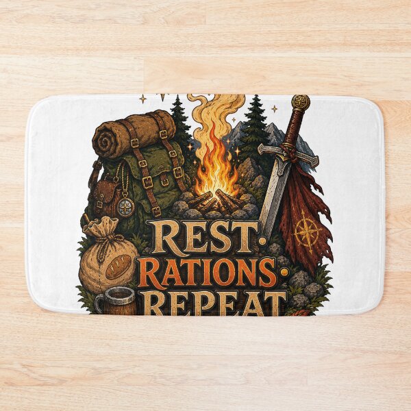 Item preview, Rest Rations Repeat Campfire Tabletop Gaming designed and sold by BartArtPhoto.
