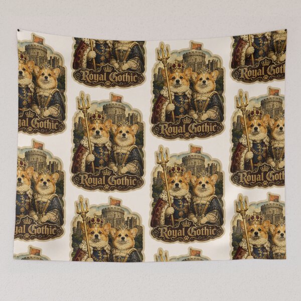 Item preview, Corgi King and Queen Vintage Art designed and sold by radiogalaxy.