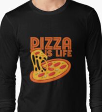 Pizza Is Life, Retro Vintage Pizza Graphic Cute Gift Idea Long Sleeve T-Shirt