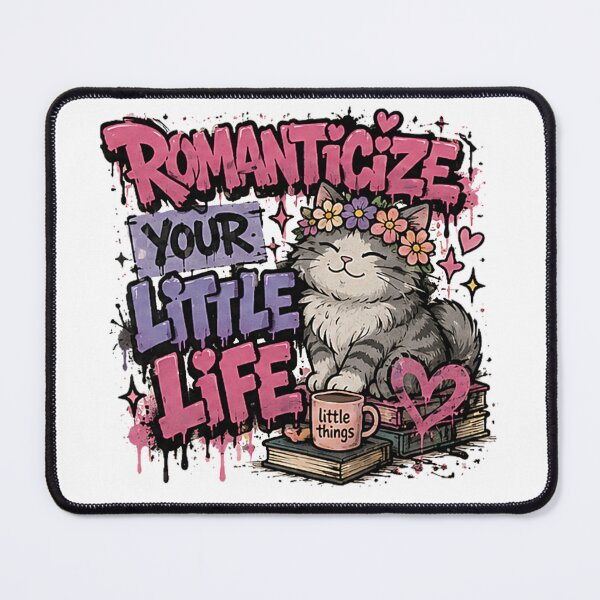 Item preview, Romanticize Your Little Life | Graffiti Cat Cozy Street Art designed and sold by Spark Cottage.
