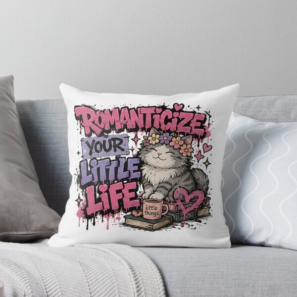 Item preview, Romanticize Your Little Life | Graffiti Cat Cozy Street Art designed and sold by Spark Cottage.