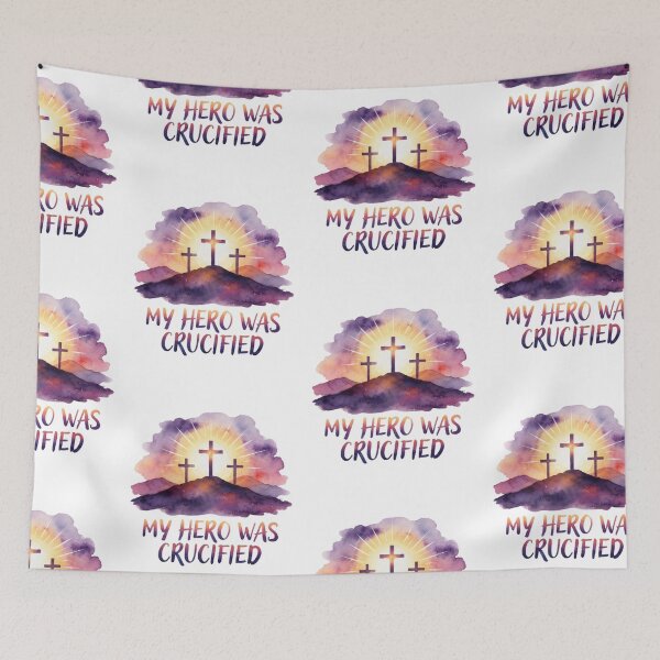 Item preview, My Hero Was Crucified | Christian Faith Minimalist Typography designed and sold by BrokenLabel.
