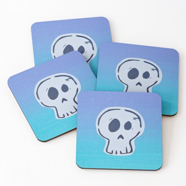 Item preview, Skull with blue background designed and sold by SombreroDoodles.