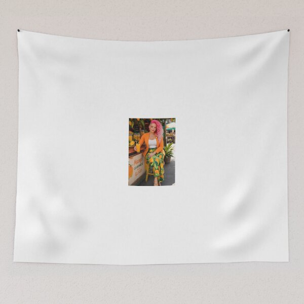 Item preview, Woman in Orange Suit with Mango Juice designed and sold by CathryneDelamort.