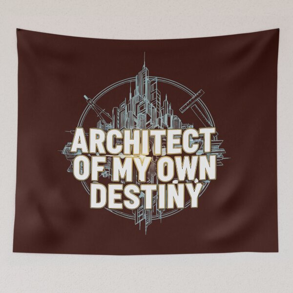 Item preview, Architect Of My Own Destiny Geometric City Blueprint Typography designed and sold by Exquisite Design Studio „Paculówka”.