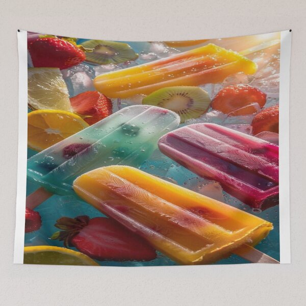 Item preview, A Summer of Frozen Fun in Explosive Colors, Fruity Water Popsicles & Ice Cubes - Multicolored Popsicles with Fresh Fruit designed and sold by RAYBIL.