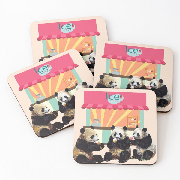 Item preview, Panda Ice Cream Retro Sunset designed and sold by Tanya Zevallos.