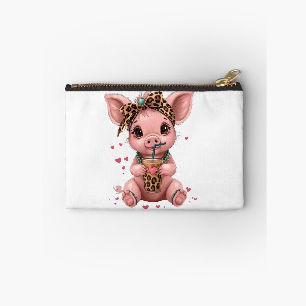 Item preview, Cute Leopard Piglet Coffee Turquoise Art designed and sold by Oddifys.