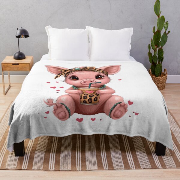 Item preview, Cute Leopard Piglet Coffee Turquoise Art designed and sold by Oddifys.