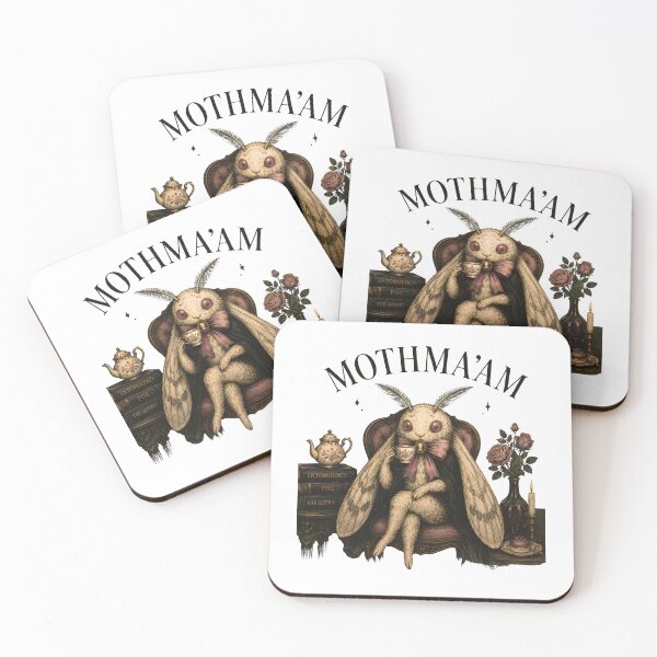 Item preview, Mothma'am — Vintage Gothic Mothman Tea Party & Dark Academia Cryptid designed and sold by BumbleBloom7.