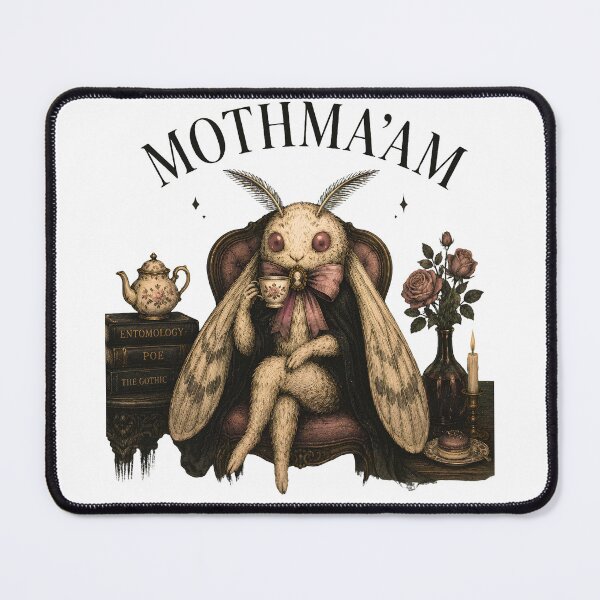 Item preview, Mothma'am — Vintage Gothic Mothman Tea Party & Dark Academia Cryptid designed and sold by BumbleBloom7.